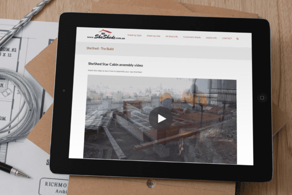 Preview of She Shed construction video on iPad