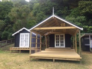 Three extra rooms set up as a bach in a rural property raglan nz
