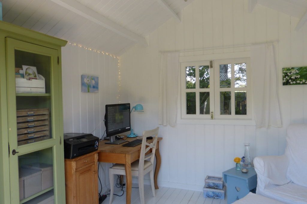 white kitset cabin