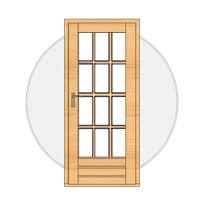 French doors for sale on a cabin