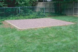 gravel pad for a base on a shed